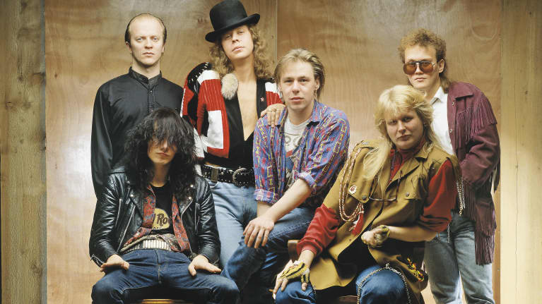 Kuvassa rockyhtye Popeda vuonna 1988.