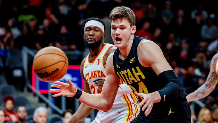 23-vuotias Walker Kessler ratkaisi voiton Utahille. Kessler arkistokuvassa. 