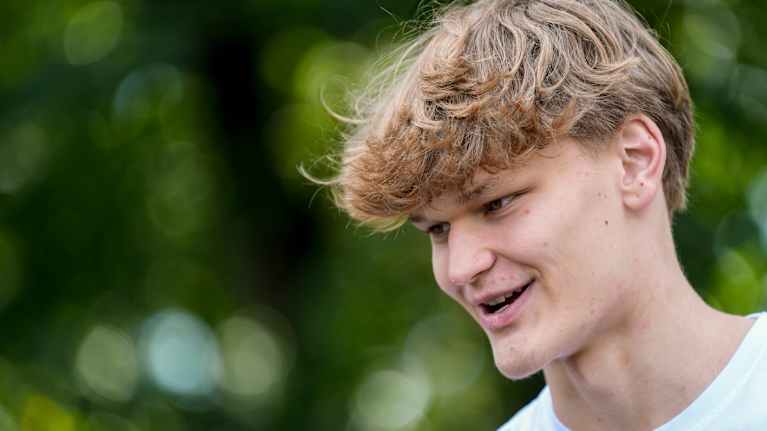 Miikka Muurinen Suomen joukkueen hotellilla.