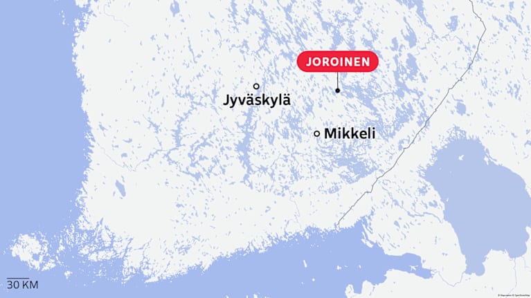 Joroisten sijainti suomen kartalla.