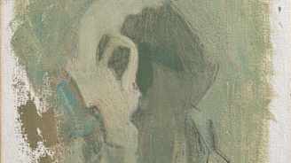 Helene Schjerfbeckin Omakuva, valoa ja varjoa vuodelta 1945. Öljyväriteoksessa hyvin moderni omakuva.