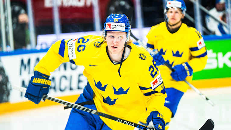Rasmus Dahlin MM-kisoissa 2022 Tampereella.