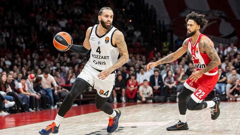 Partizanin Duane Washington ottelussa Olympiakosia vastaan 7.11.2025.