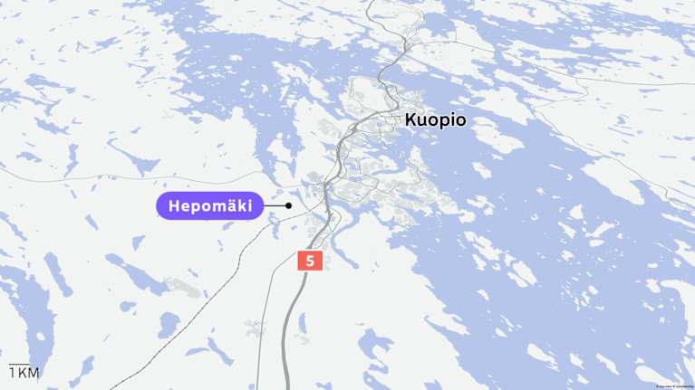 Hepomäen sijanti Kuopion eteläpuolella valtatie viiden varrella.