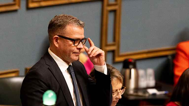 Petteri Orpo eduskunnan kyselytunnilla.