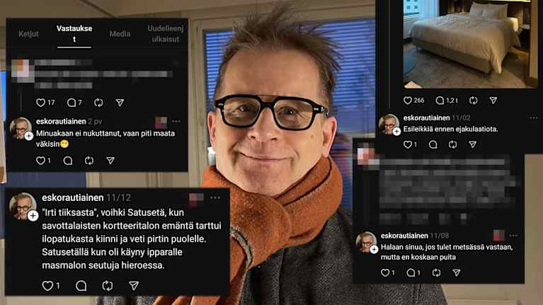 Kunnanjohtajan kuva ja lisäksi hänen viestejään sosiaalisen median palvelussa.