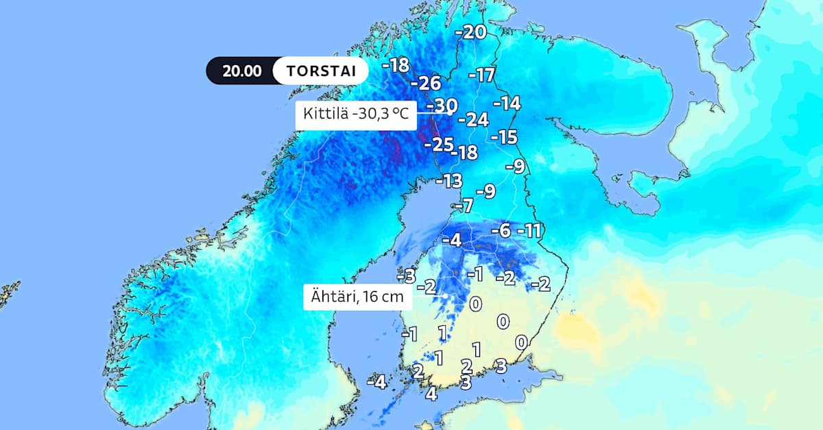 Talven pakkasennätys meni rikki Kittilässä | Uutisia lyhyesti