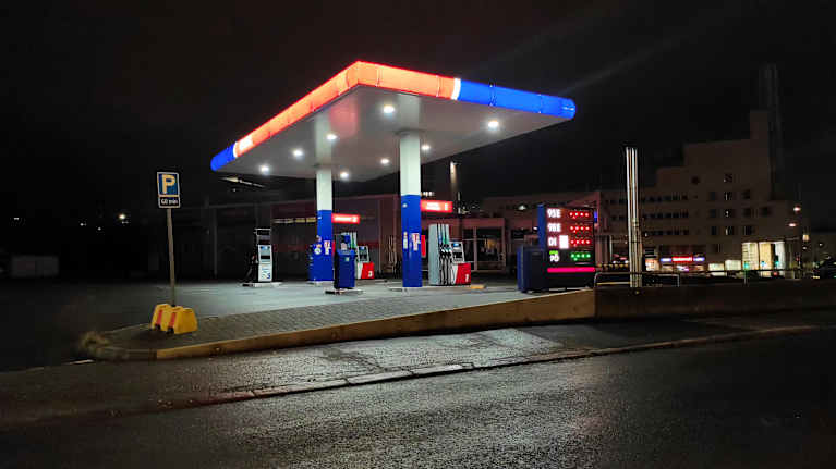 Ruskeasuon Teboil-asema syksyllä 2025.