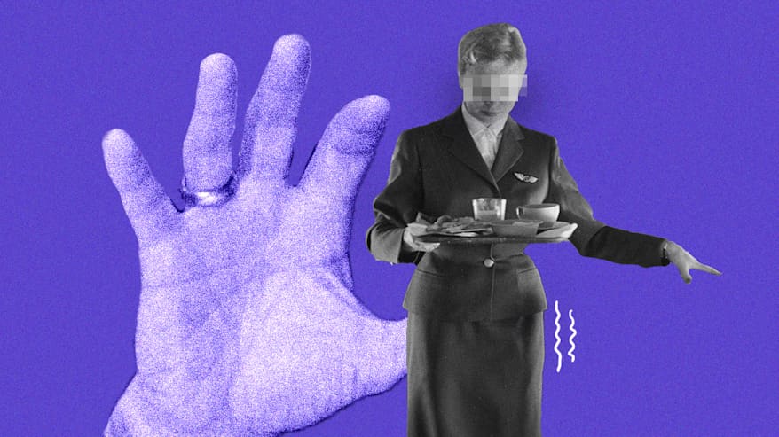 Kuvakollaasissa suuri leijuva miehen käsi  on tarkotinta kantavan lentoemäännän takana. 