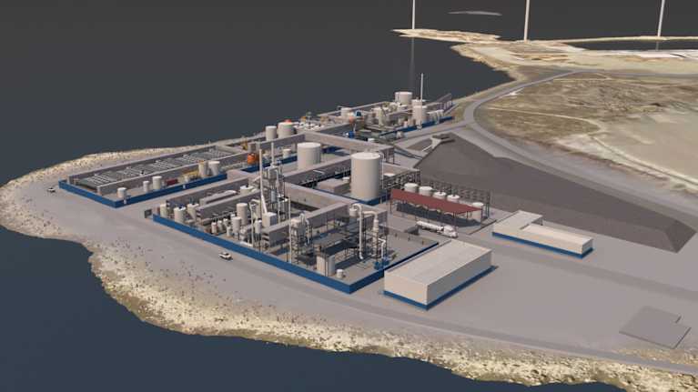 Havainnekuva vanadiinilaitoksesta.