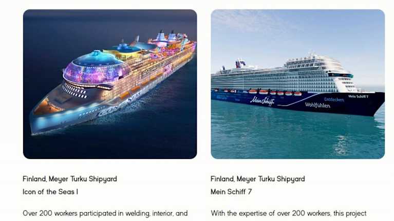 Kuvankaappaus, jossa kuva kahdesta laivasta ja tekstiä.