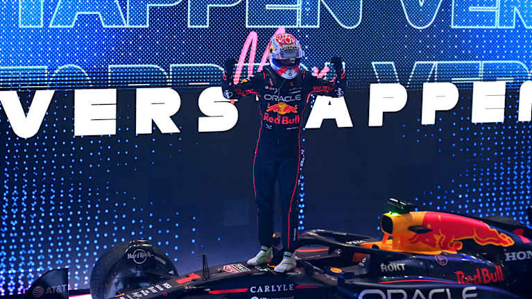 Max Verstappen juhli Qatarin GP:n voittoa.