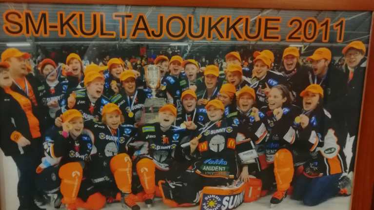 HPK:n naisten kultajoukkueen kuva keväältä 2011.