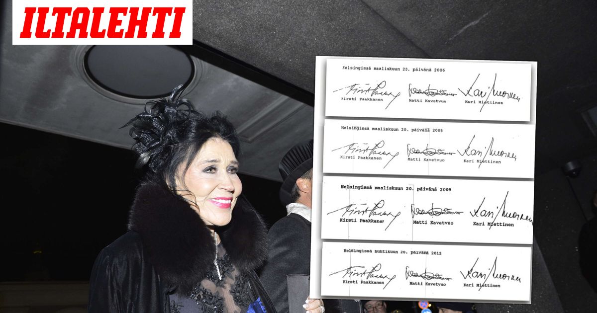 Näitä Kirsti Paakkasen allekirjoituksia siskontytär piti epäilyttävänä – Katso kuvat