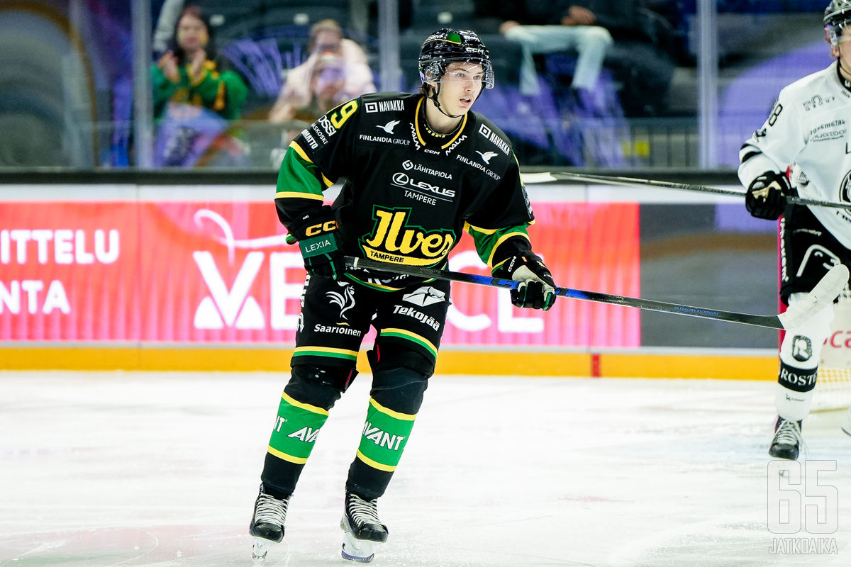 Liigassakin debytoinut Jiko Laitinen iski tänään U20-ottelussa kaksi maalia Ässien verkkoon. Arkistokuva.