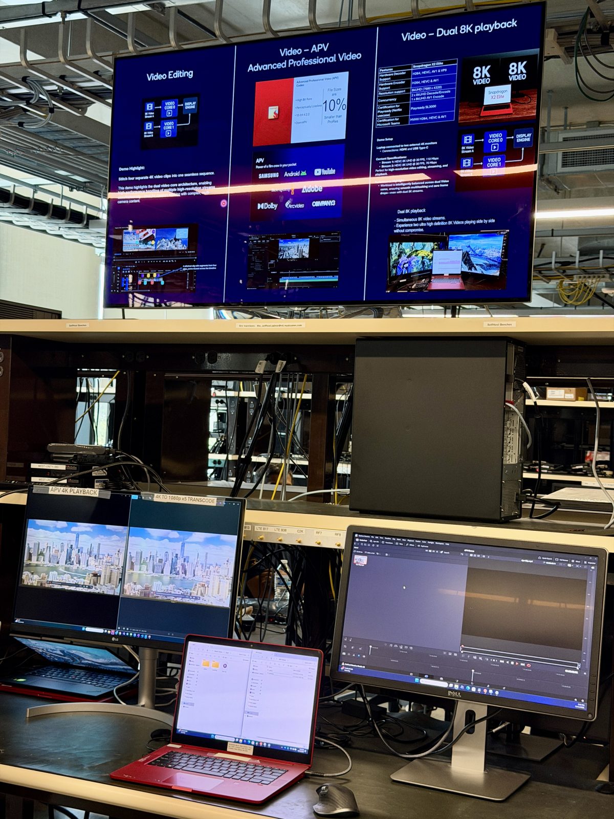 Video-ominaisuuksiin ja ulkoisten näyttöjen tukeen on panostettu Snapdragon X2 Elite -piireissä.