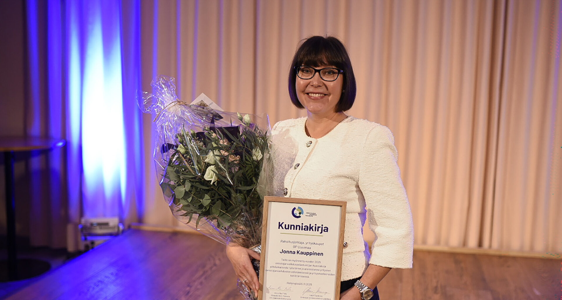 Rahoitusjohtaja Jonna Kauppinen on Vuoden omistajanvaihdosasiantuntija 2025