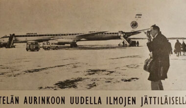 Tapio Rautavaaran kanssa maailman suurimmalla matkustajakoneella Helsingistä Kanarialle