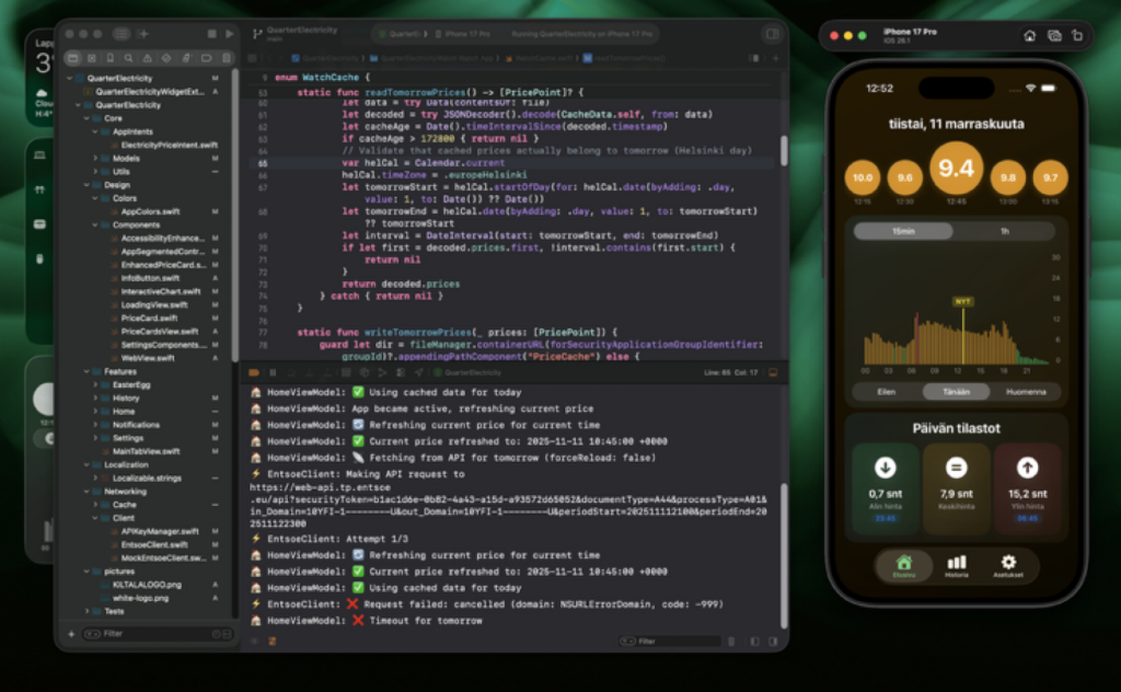 Sovelluksen voi tehdä nykyään tekoälyllä ilman koodiosaamista – tässä tarina Päivän sähkö -sovelluksesta