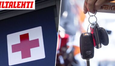 Auton avain upposi miehen otsaan