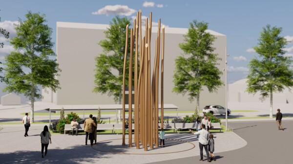 Con Moto -teos koostuu putkista, joiden yläosa on...