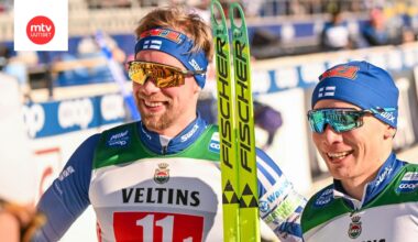 Joni Mäen (vas.) ja Lauri Vuorisen peli päättyi puolivälierissä. Arkistokuva.