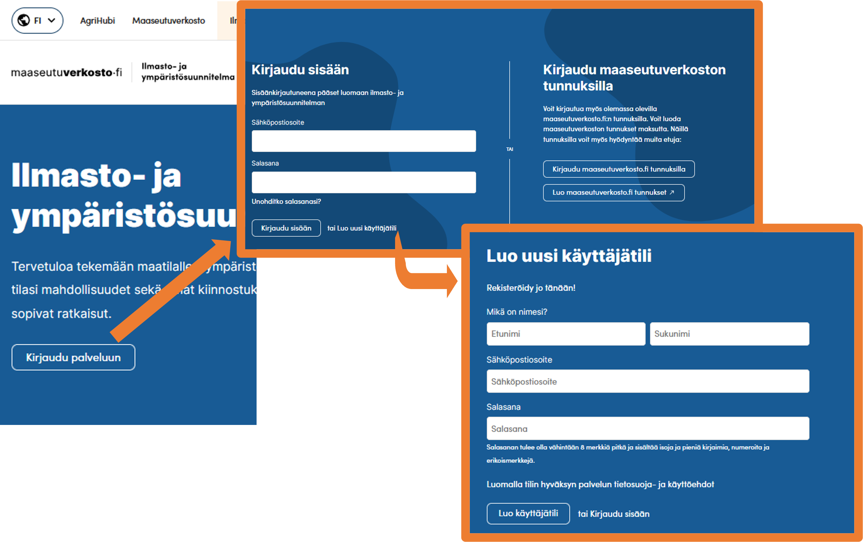 Kuva 5. Uuden käyttäjätilin lisääminen (ympäristö ja ilmastosuunnitelma).png