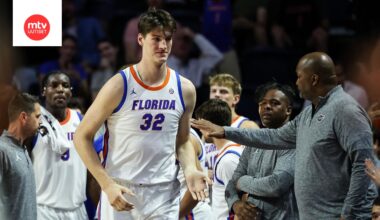 Olivier Rioux erottuu pituudellaan koripallokentälläkin.