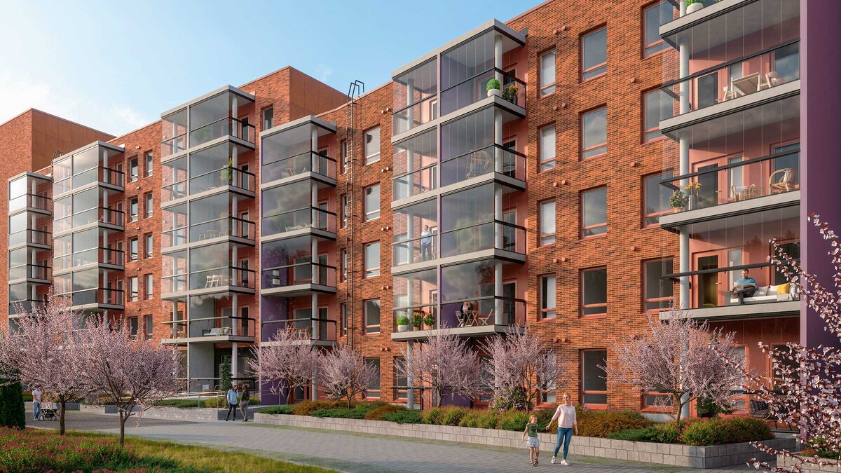 Korttelin suojatussa pihapiirissä nautitaan viihtyisistä oleskelualueista alle kilometrin päässä ydinkeskustan palveluista