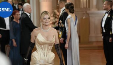 Ich komme! Erika Vikman asteli Linnaan säväyttävässä korsettimekossa ja kompasteli helmaansa | Uutissuomalainen