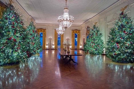 Kuusia on aseteltu myös itäiseen huoneeseen.