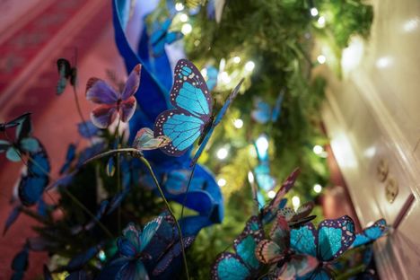 Yksityiskohta Punaisen huoneen joulukuusesta.