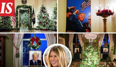 Melania Trump koristeli Valkoisen talon joulua varten – huomio kiinnittyy kahteen tauluun