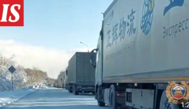 Jättimäinen ruuhka tukki Baikalin valtatien Irkutskissa Venäjällä