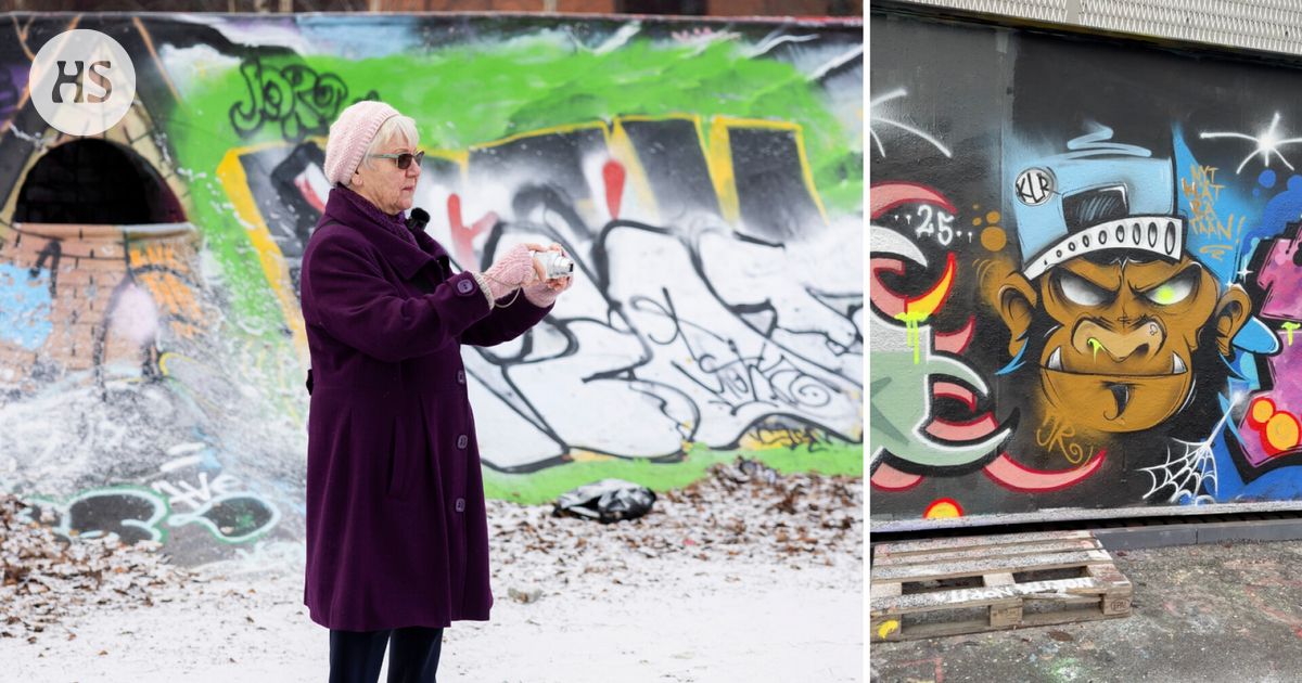 Grafumummo Eeva Ala-Vannesluoma kuvaa Helsingin katutaidetta