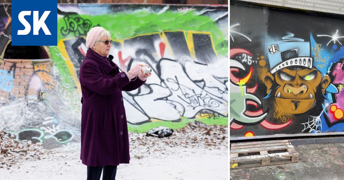 Grafumummo Eeva Ala-Vannesluoma kuvaa Helsingin katutaidetta