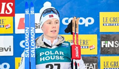 Hiihto: Norjan Einar Hedegart törttöili maalialueella