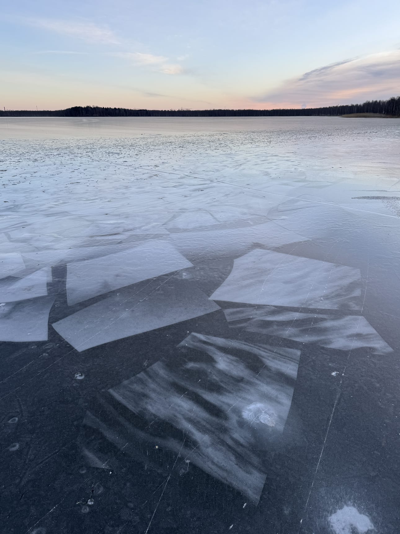 Pyykösjärven kirkkaan jääpinnan alla oli mielenkiintoinen mosaiikki joulukuussa 2024.
