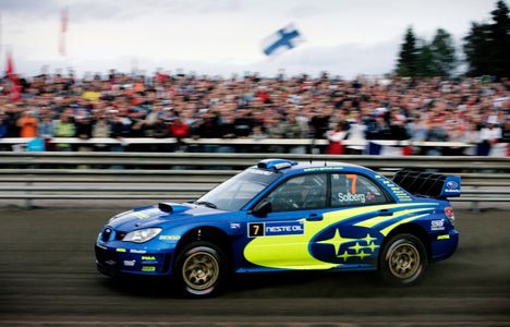 Petter Solberg vauhdissa Subarulla vuonna 2007.