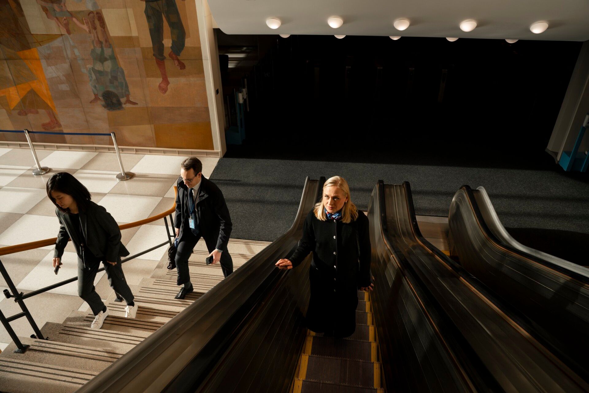 ”En jäänyt jumiin”, Valtonen sanoi YK:n kuuluisissa liukuportaissa, joiden vikaan Trump hermostui syyskuussa.