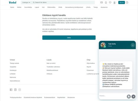 Väärällä verkkosivulla on virtuaaliapuri.