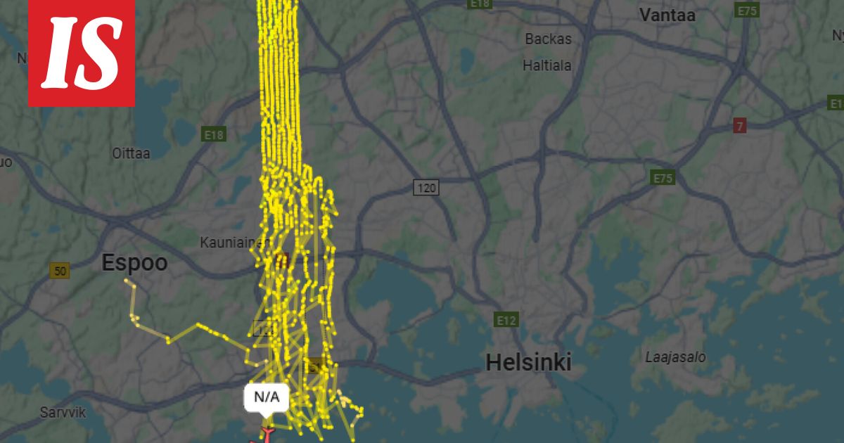 Matalalla lentänyt kone herätti ihmetystä aattoyönä Espoossa