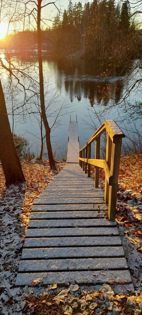 Nokian kaunista maisemaa pienellä lumikuorrutteella.