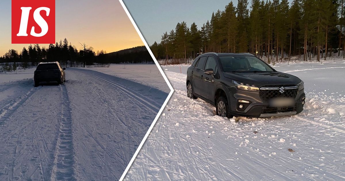 Heikki törmäsi hiihtolenkillä tyrmistyttävään näkyyn – auto jumissa keskellä latua