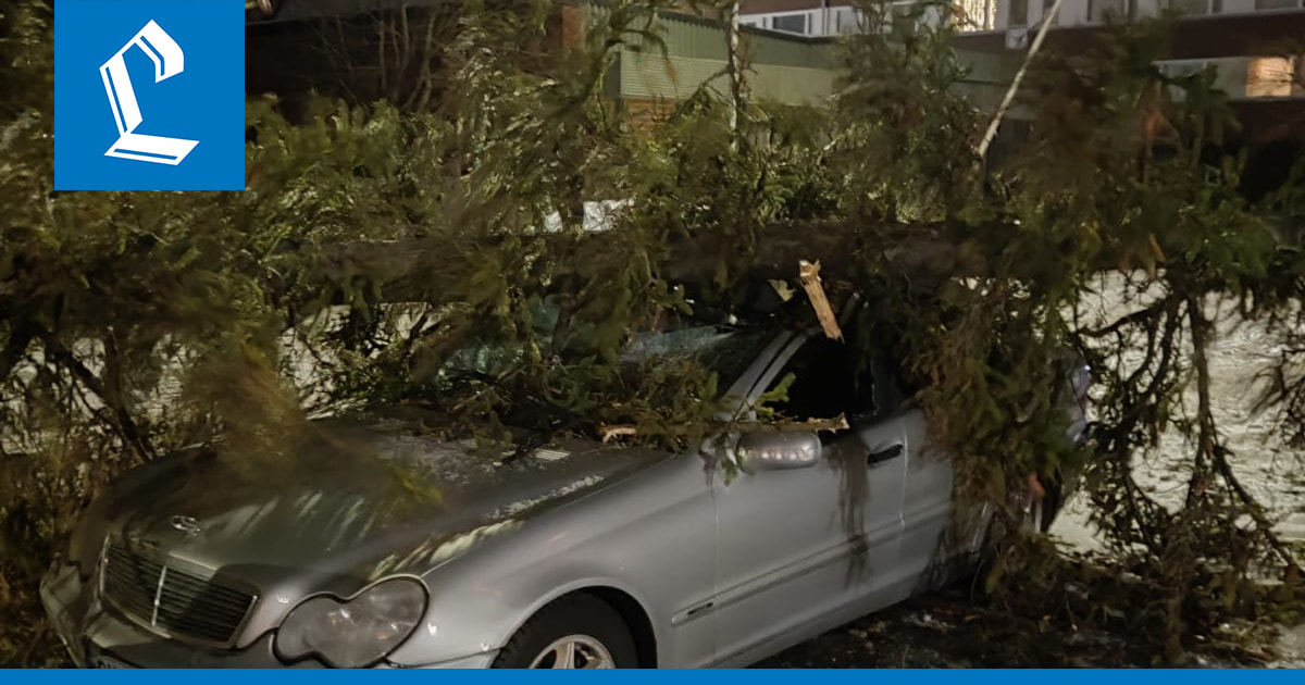 Hannes-Myrsky riehuu Lapissa: puita kaatunut autojen päälle, noin 2000 ilman sähköä