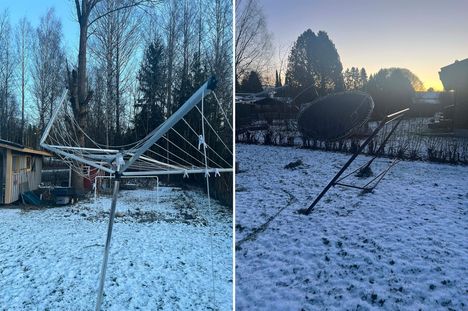 Viholassa asuva Yana Kolinchak kertoo myrskyn rikkoneen viime yönä pihalta trampoliinin sekä pyykinkuivaus- ja tuuletustelineet, minkä lisäksi perheellä ei ollut valoa 12 tuntiin noin lauantain iltakymmenestä sunnuntain aamukymmeneen. ”Trampoliini oli naapurilla. Onneksi se lensi sinne päin, koska toisella puolella on autotie”,  Kolinchak kertoo.