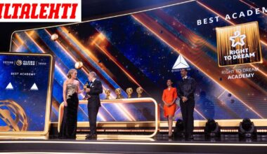 Kansainvälisen palkintogaalan juontajalla suomalaissuunnittelijan iltapuku