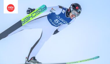 Ilkka Herola venytti toiseksi Ramsaun mäkiosuudella.