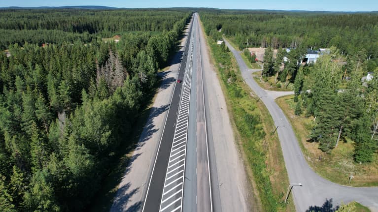 Ilmakuva Nelostien varalaskupaikasta Joutsassa.