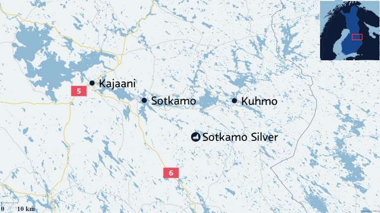 Sotkamo Silverin sijainti kartalla.